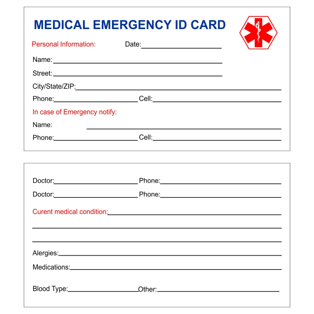 10 Best Free Printable Medical Cards Printablee