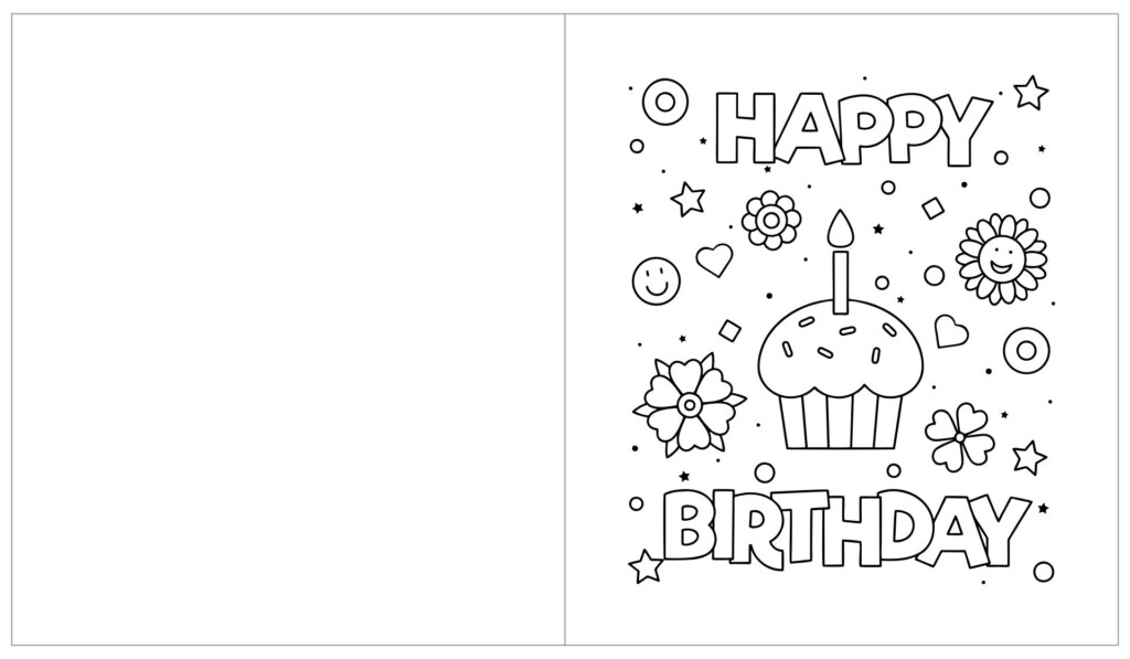 10 Best Printable Birthday Cards To Color Printablee