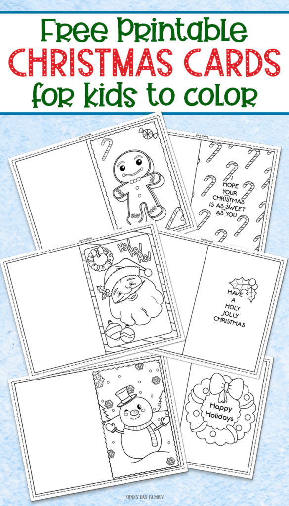 3 Free Printable Christmas Cards For Kids To Color Christmas Cards 