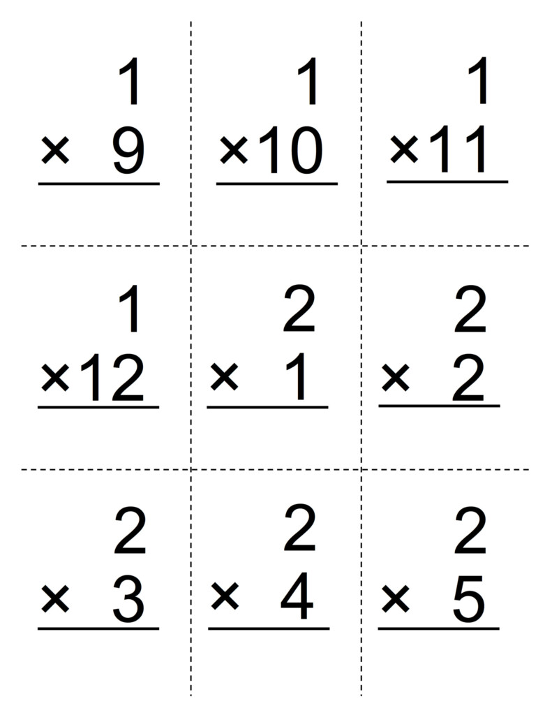 3rd Grade Multiplication Flash Cards Online PrintableMultiplication