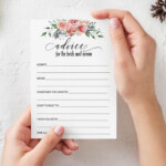 Advice For The Bride And Groom Card Printable Bridal Shower Etsy