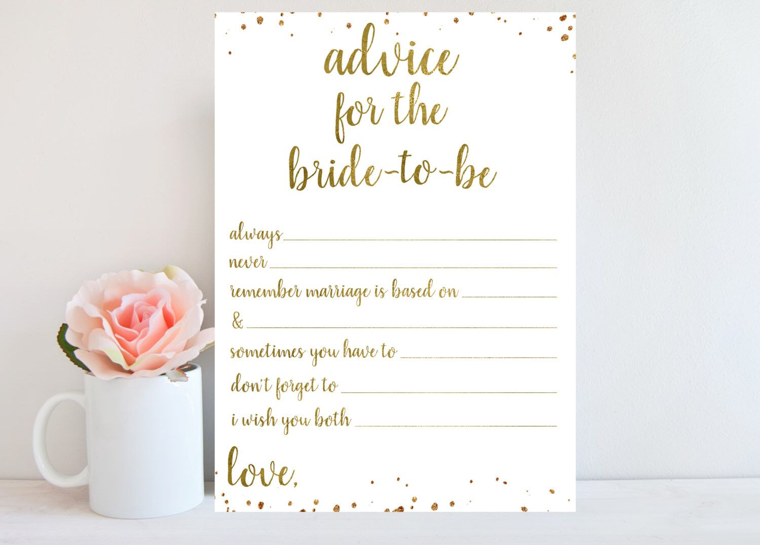 Advice For The Bride Cards Bridal Advice Cards Bridal Shower Etsy