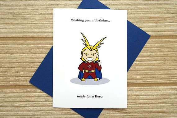 All Might Birthday Card My Hero Academia My Hero Academia Birthday 