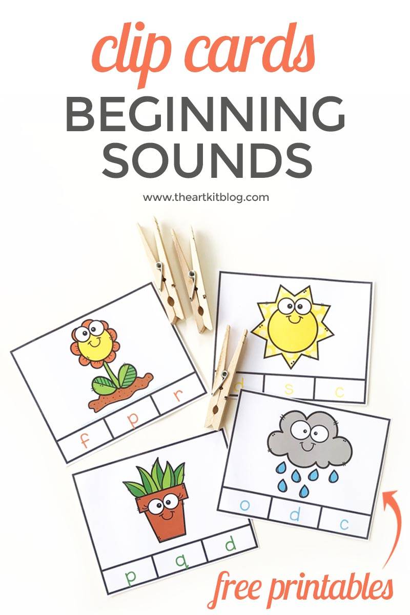 Beginning Sounds Clip Cards Free Printables The Art Kit