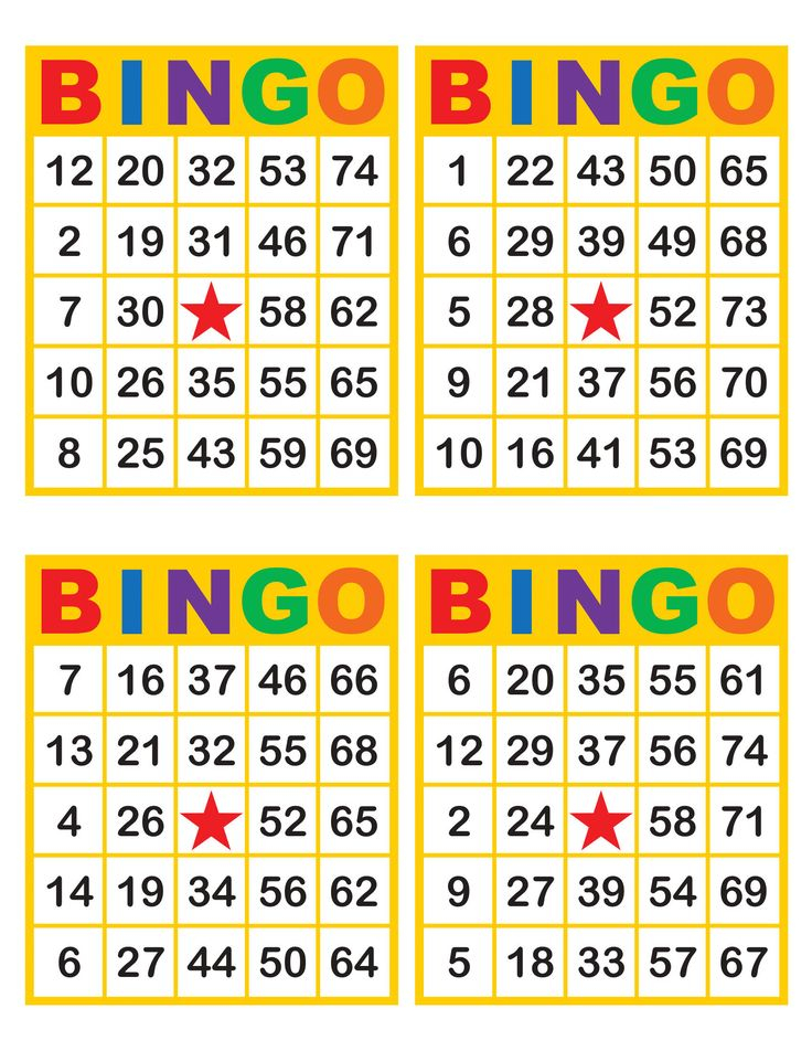 Bingo Cards 1000 Cards 4 Per Page Immediate Pdf Download Etsy 