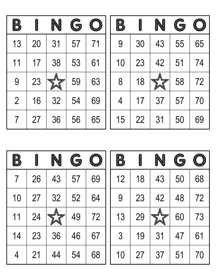 Bingo Cards 1000 Cards 4 Per Page Instant Printable Pdf Etsy Bingo 