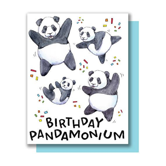 Birthday Pandamonium Panda Happy Birthday Pandas Card Panda Birthday 