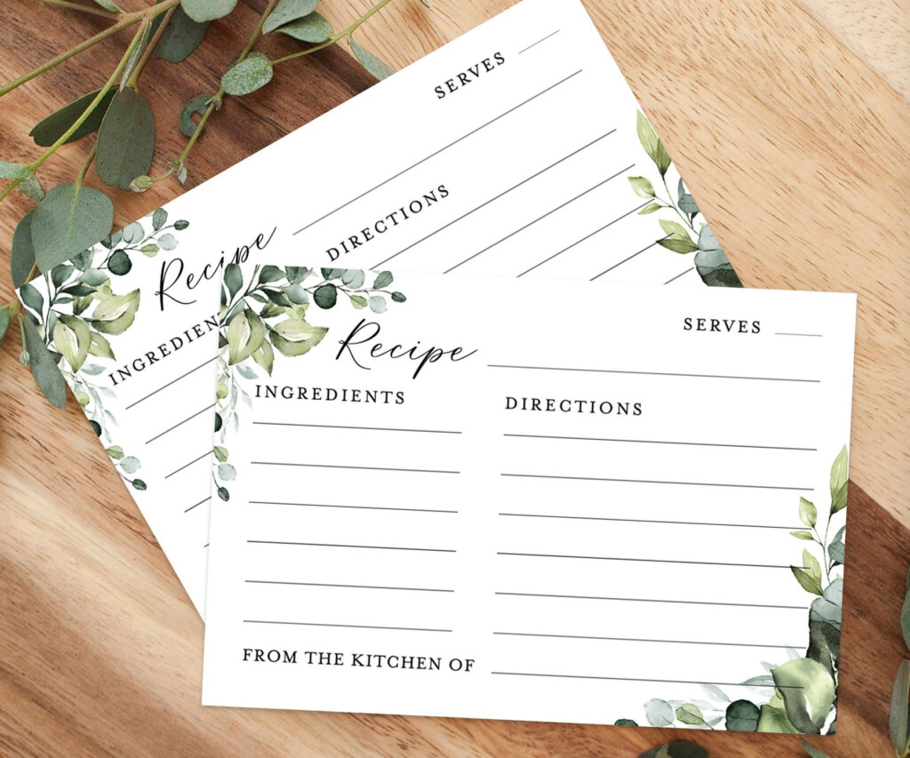 Bridal Shower Recipe Cards Templates Best Wallpaper