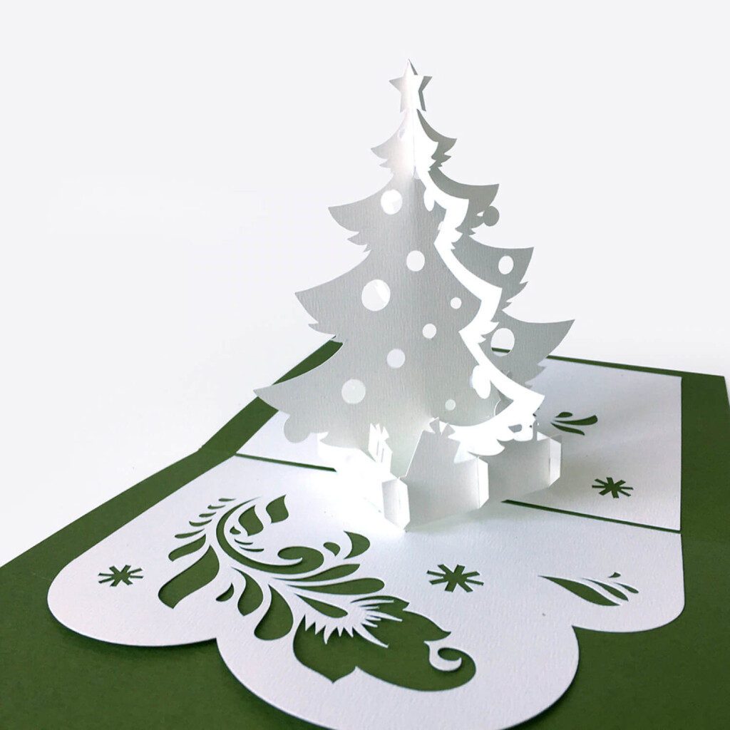 Cby Handmade Christmas Greeting Card With Paper Folded 3 D Pertaining 