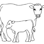 Cow And Calf 2 Coloring Page Free Printable Coloring Pages For Kids