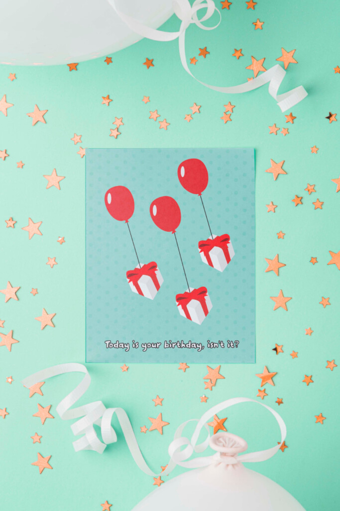 Cute AC Balloon Gifts Birthday Card Isabelle Quote Animal Crossing 
