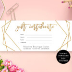 Editable Gift Certificate Template Geometric Gold Gift Card Etsy