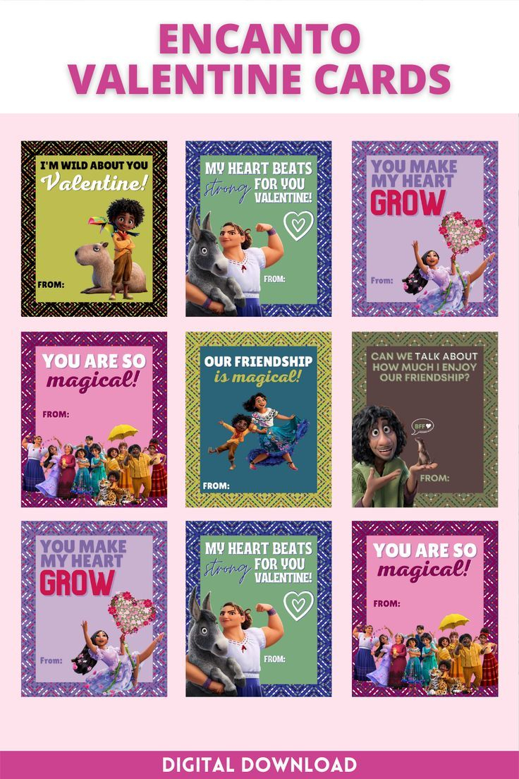 Encanto Valentine s Day Cards Instant Digital Download Etsy In 2022