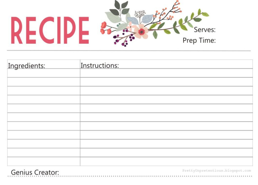 Enjoy A FREE Printable Recipe Card Designed with Love By Yours Truly 