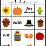 Fall Bingo Cards Free Printable Grace And Good Eats Thanksgiving