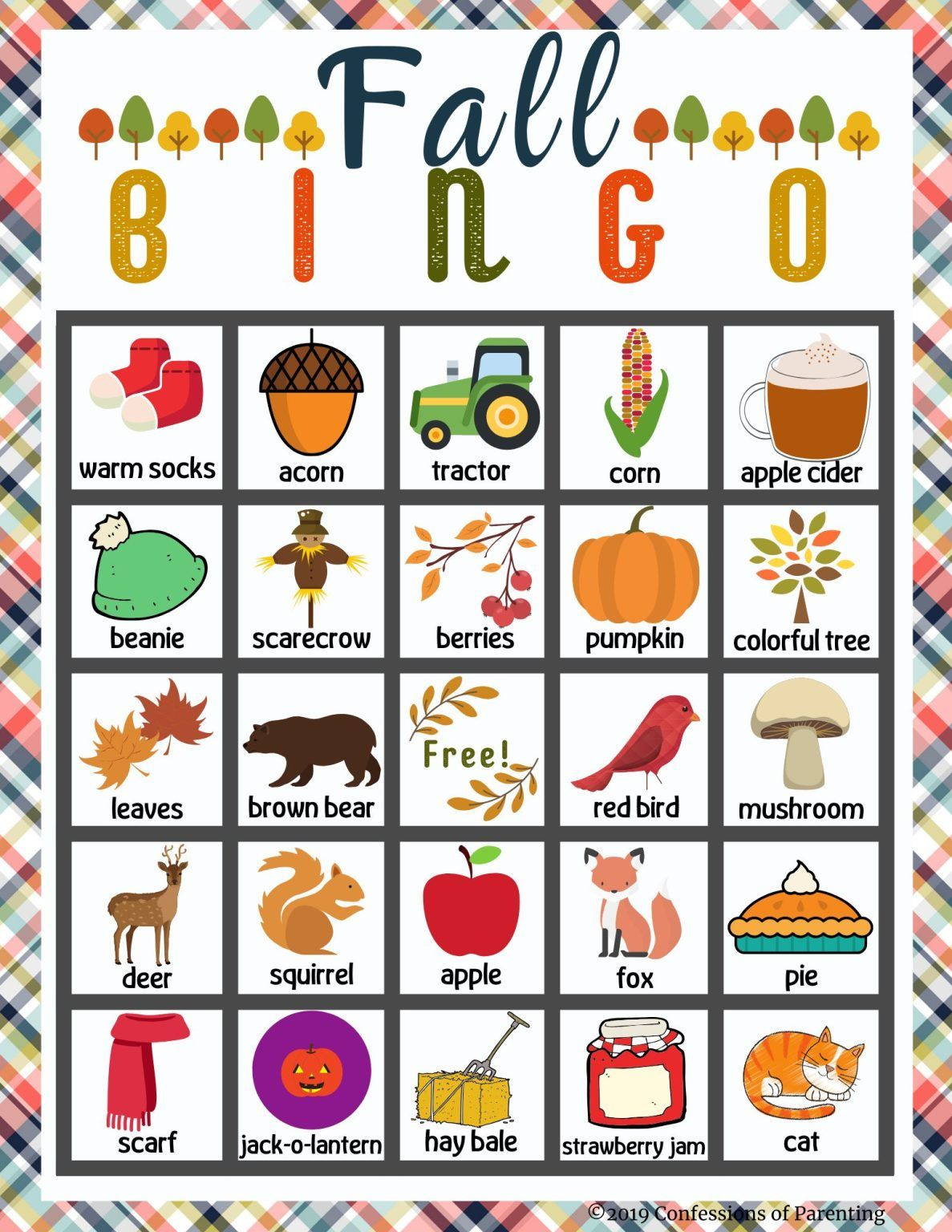 Fall Bingo Free Printable Free Games For Kids Bingo Games For Kids