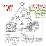 FREE Christmas Card Coloring Printable For Kids Xmas Tree Christmas