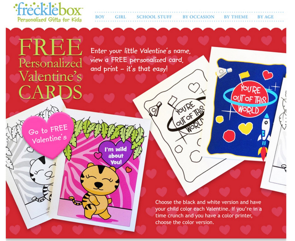 Free Personalized Valentine s Day Cards Printables Via Frecklebox Al