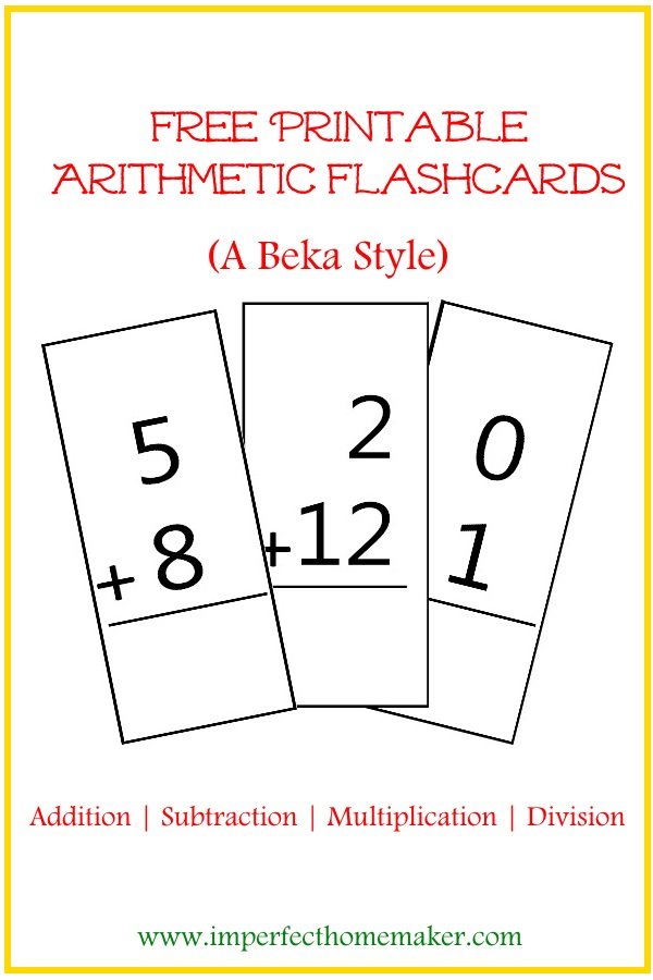 Free Printable Addition Flash Cards Pdf
