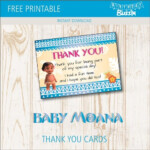 Free Printable Baby Moana Thank You Cards Birthday Buzzin