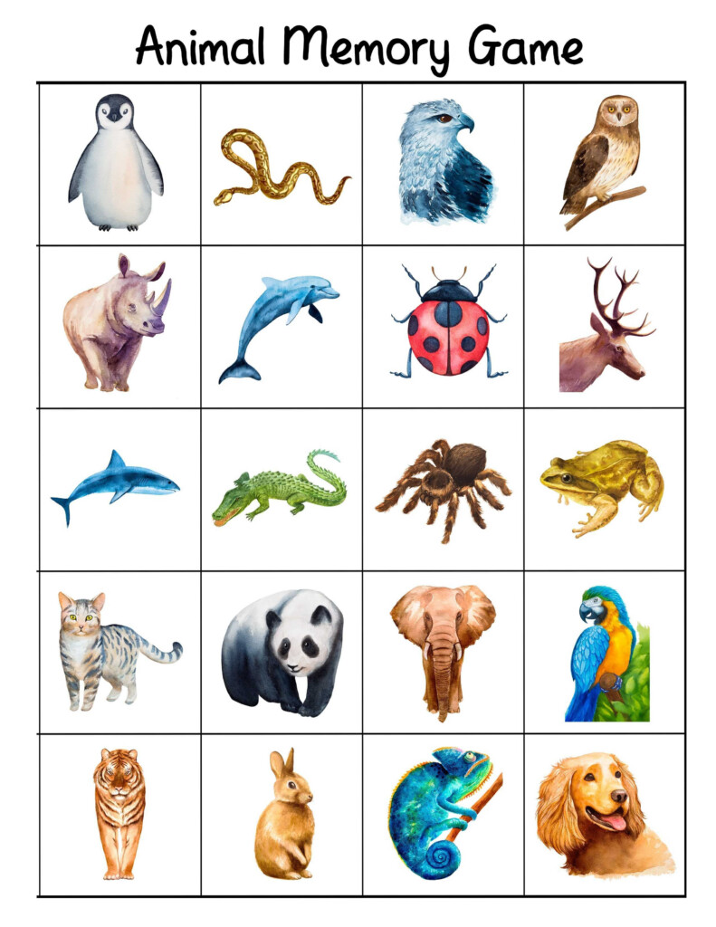 Free Printable Bilingual Animal Matching Cards And Memory Game Free 