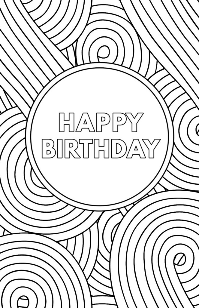 Free Printable Birthday Coloring Cards Cards Create And Print Free 