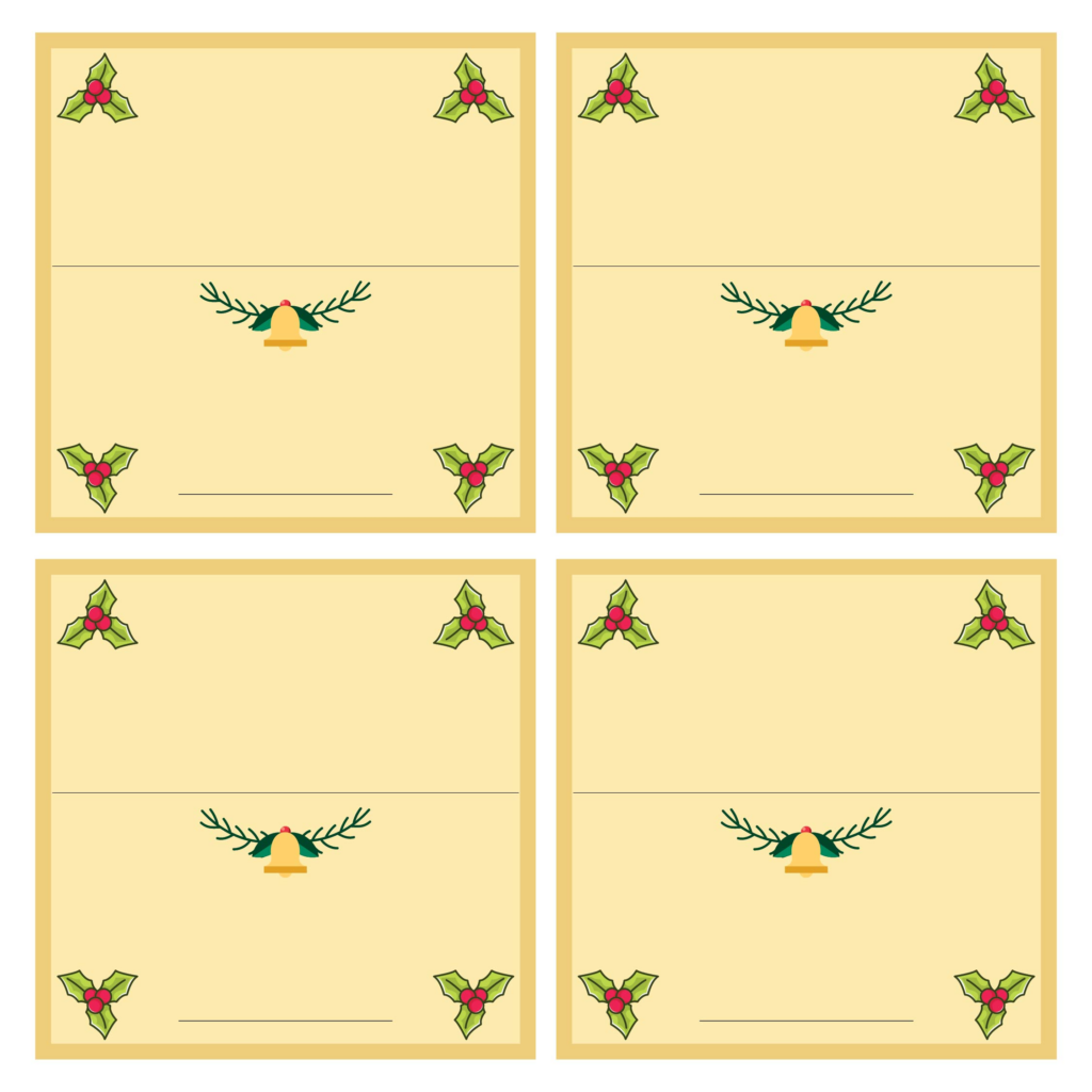 Free Printable Christmas Place Cards Template Printable Word Searches