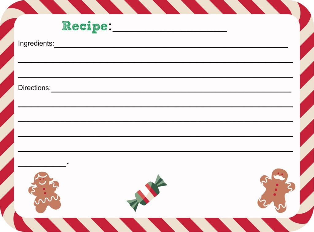 FREE Printable Christmas Recipe Card SheSaved 