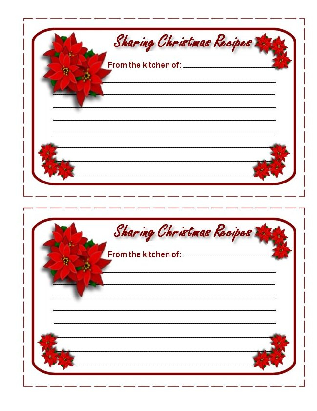 Free Printable Christmas Recipe Card Template FREE PRINTABLE TEMPLATES