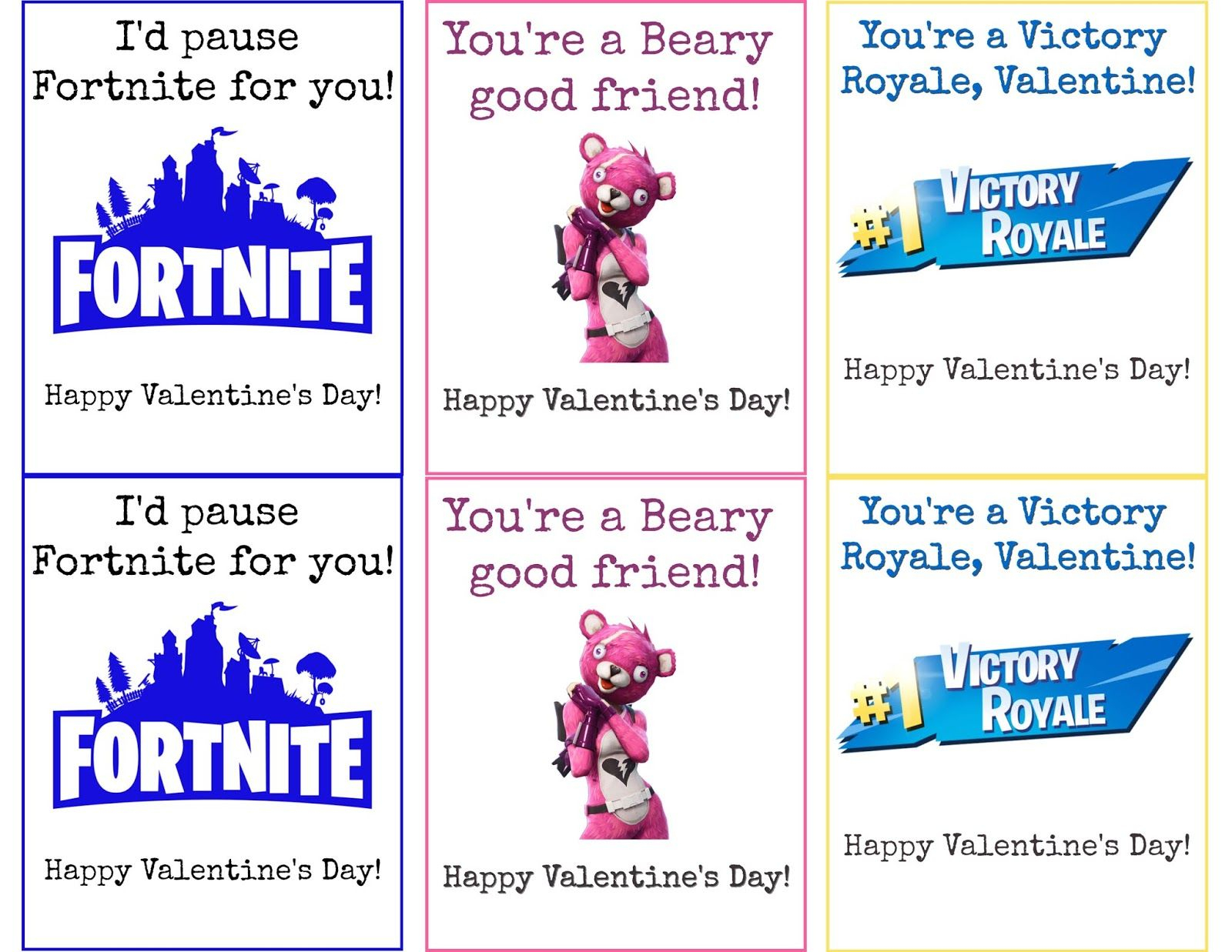 FREE Printable Fortnite Valentines Fortnite Valentines Free Fortnite 