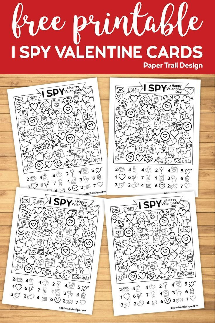 Free Printable I Spy Valentine Exchange Cards Paper Trail Design In
