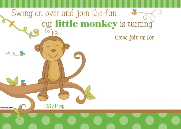 FREE Printable Little Monkey Birthday Invitation Template Monkey