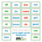 Free Printable Pre K Sight Words Flash Cards Jean Harrison s