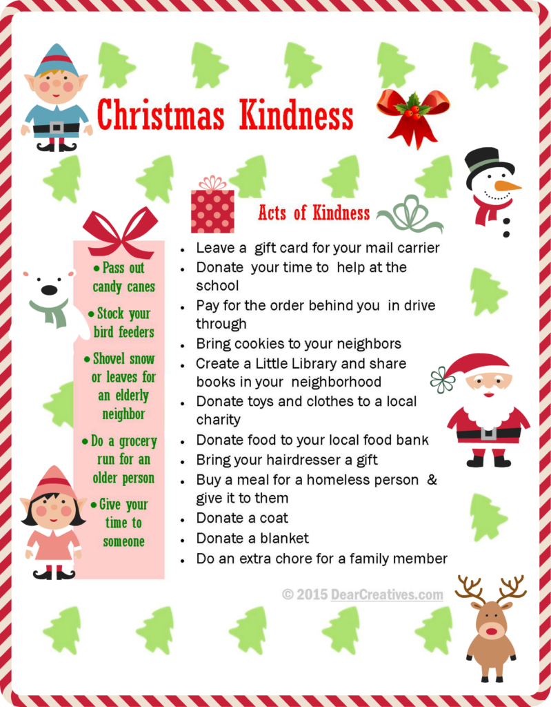 Free Printable Random Acts Of Christmas Kindness Cards PRINTABLE 