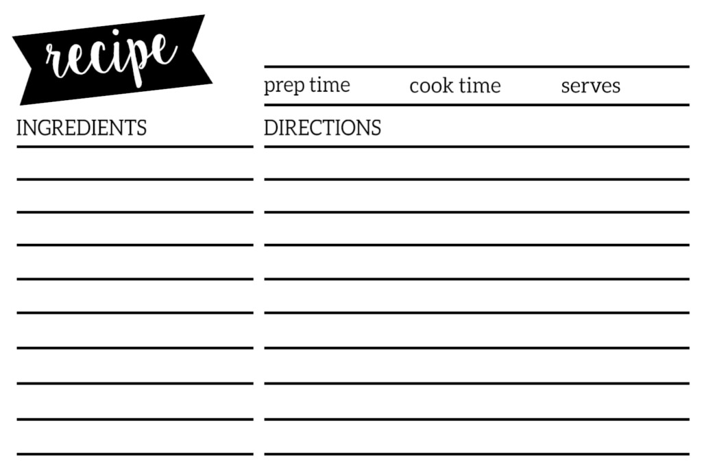 Free Printable Recipe Card Template For Mac