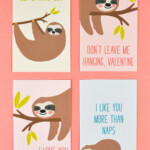 Free Printable Sloth Valentines Happy Valentines Day Card Valentine