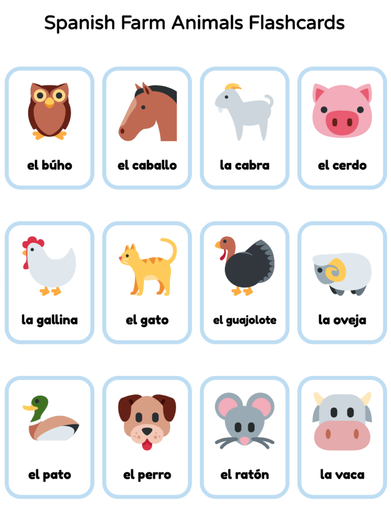 Free Printable Spanish Flashcards World Of Jolie