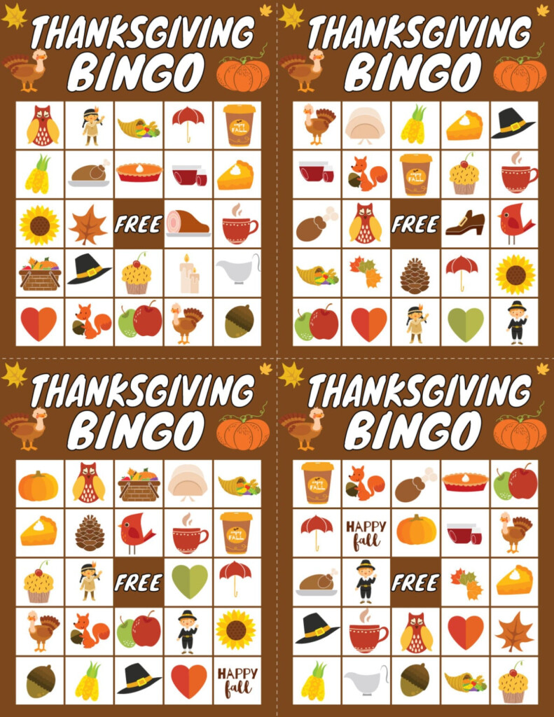 Free Printable Thanksgiving Bingo Cards Play Party Plan