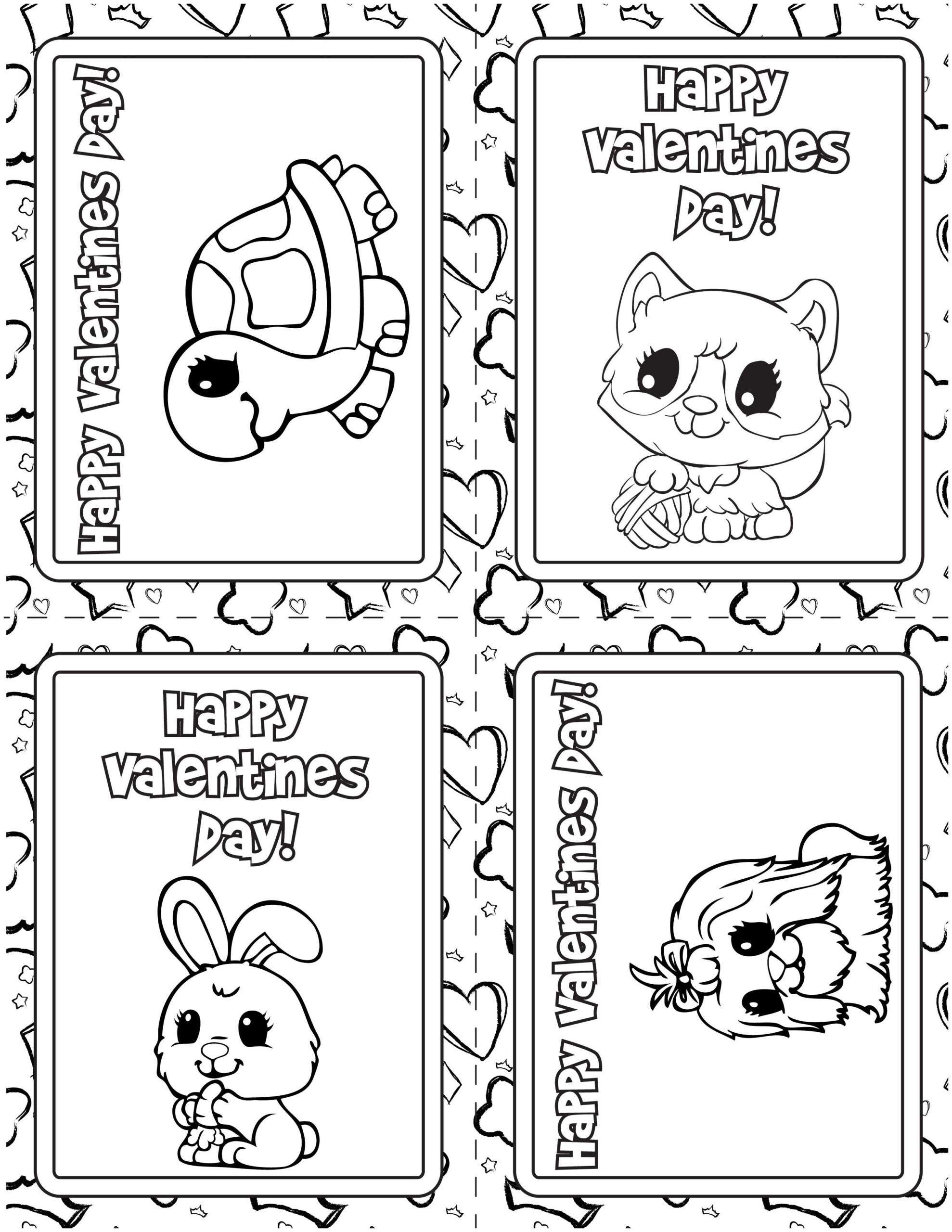Free Printable Valentine Cards To Color Printable Valentine Cards For