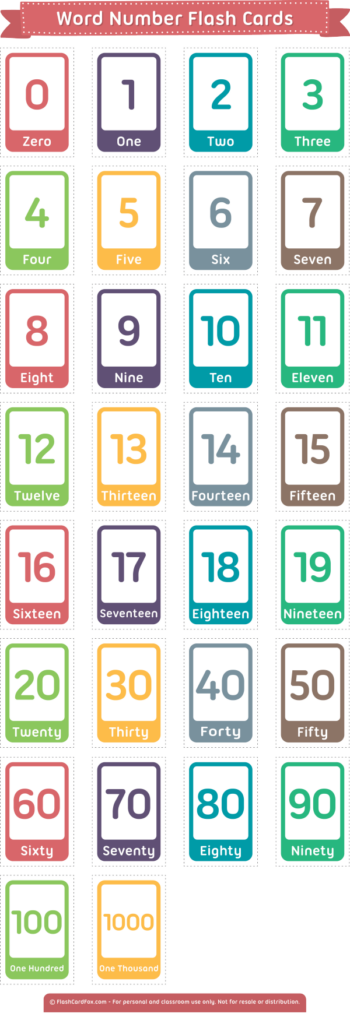 Free Printable Word Number Flash Cards Abc Flashcards Printable 