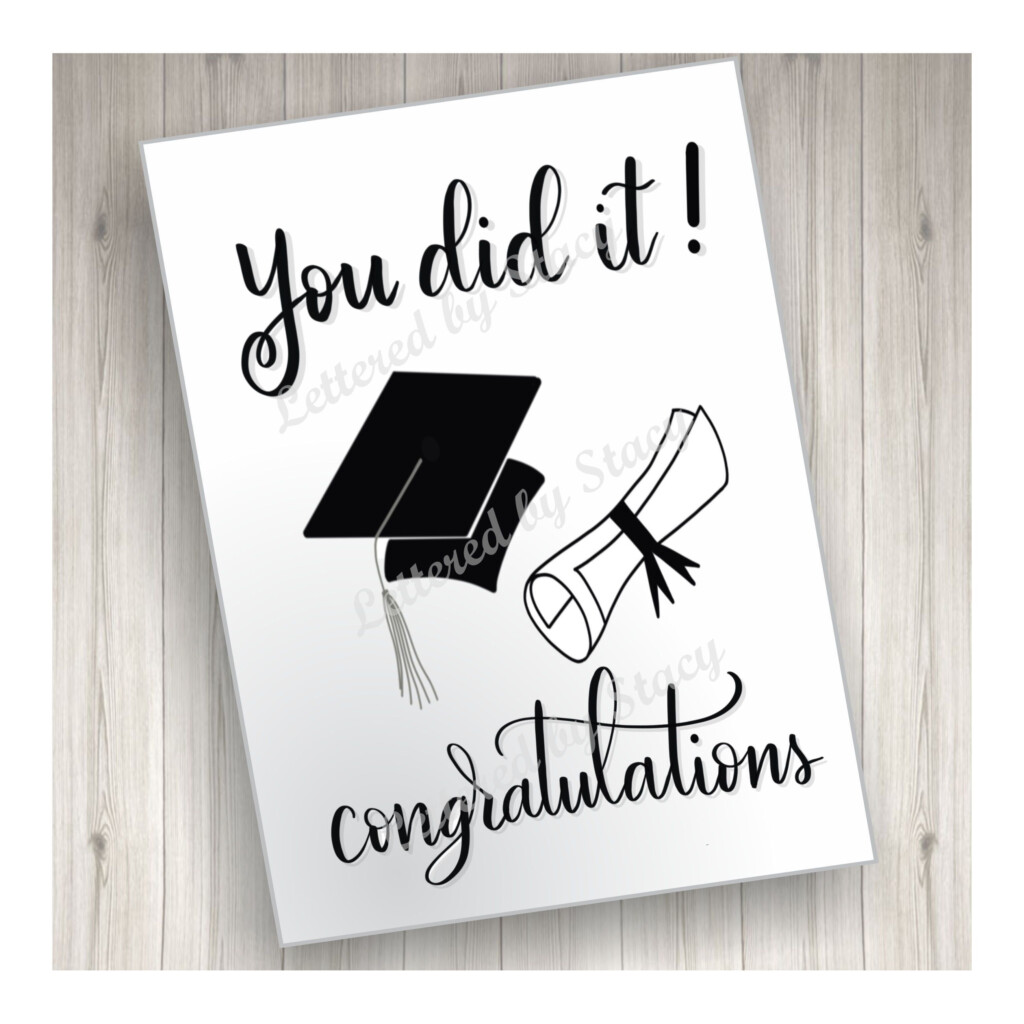 Graduation Card You Did It Congratulations Graduate With Etsy 