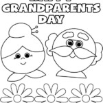 Grandparents Day Card Coloring Page Flowers Happy Grandparents Day