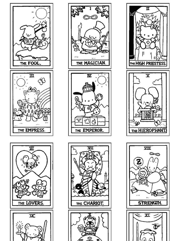 Hello Kitty Tarot Coloring Book 6x13 Hello Kitty Colouring Pages 