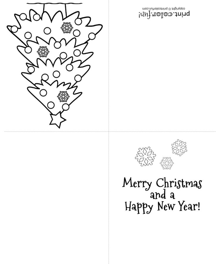 Here s A Free Christmas Card You Can Print And Then Color A Sample Of 
