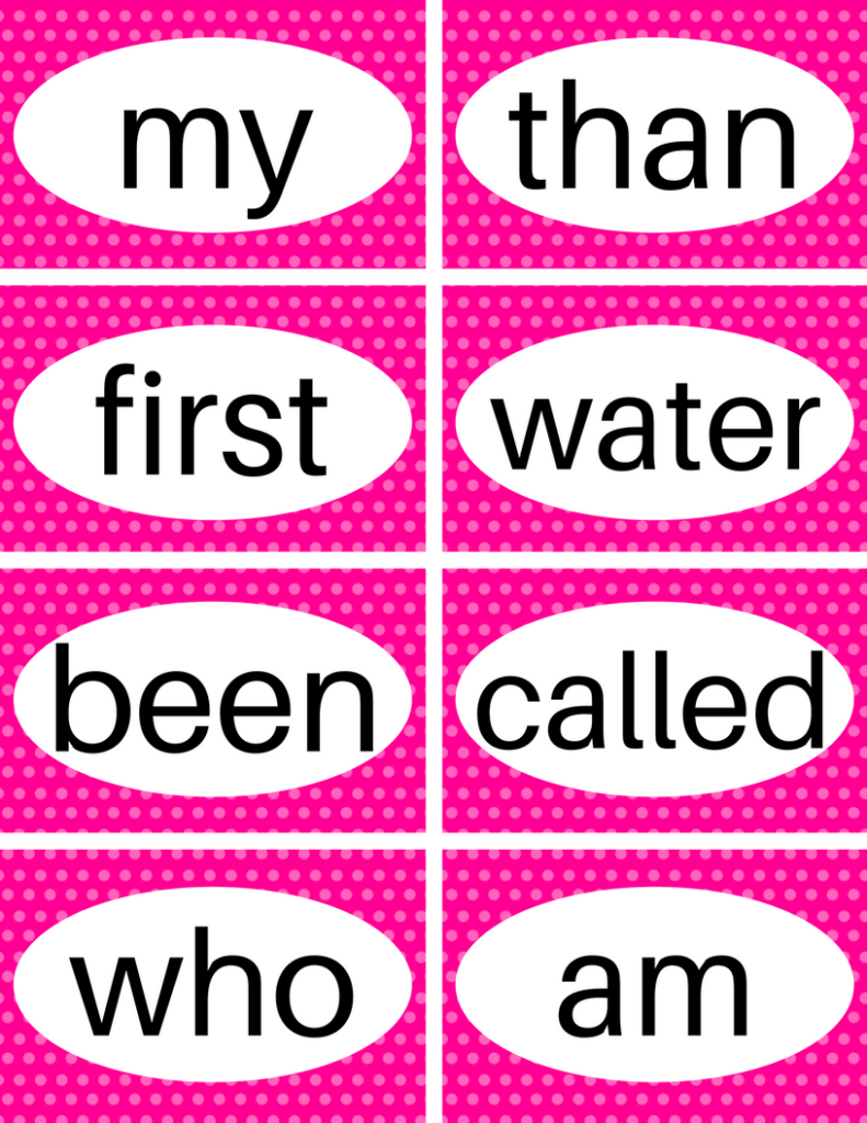 Kindergarten Sight Words Flash Cards Printable Fry First 100 Sight 