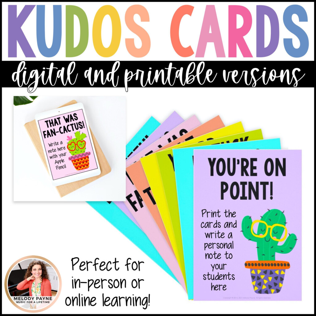 Kudos Cards To Compliment Encourage Reward And Commend Your Students 