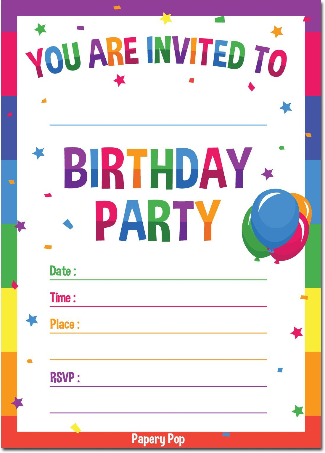 List Of Free Printable Birthday Invitation Cards For Kids References