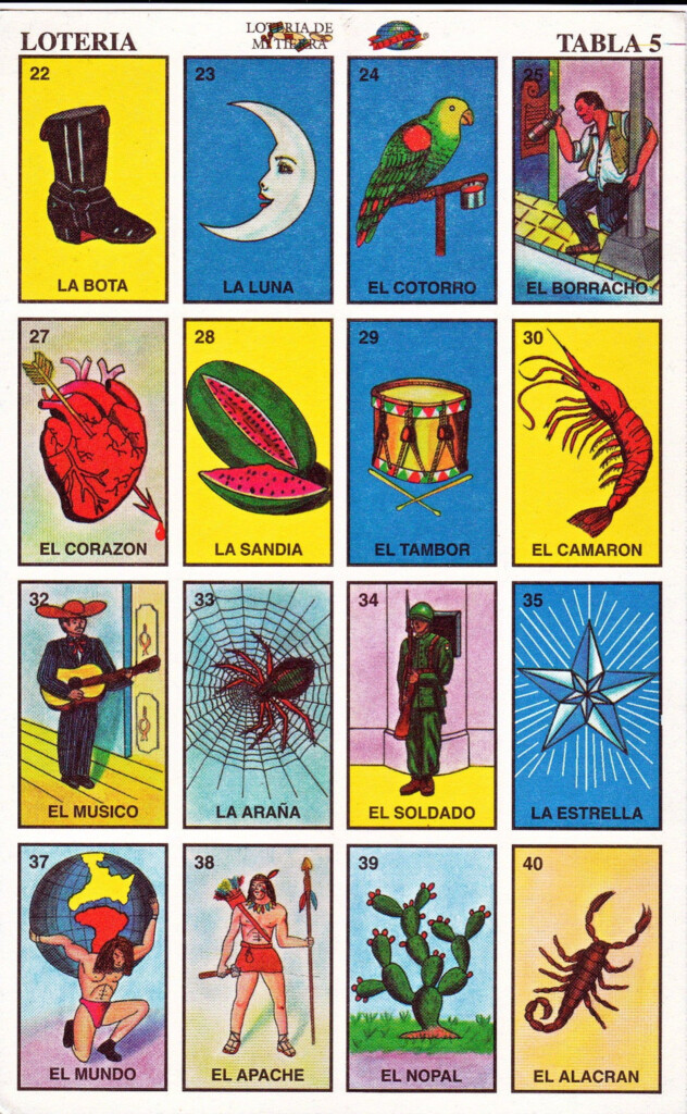 Mexican Loteria Cards The Complete Set Of 10 Tablas Etsy Loteria 