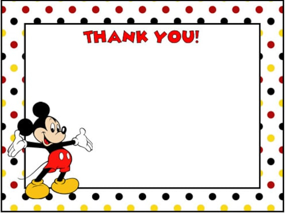 Mickey Mouse Thank You Cards