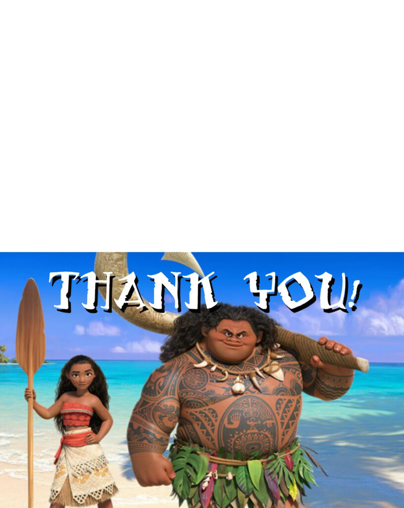 Musings Of An Average Mom Moana Thank You Cards